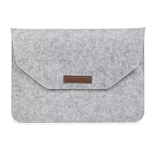 XGUO Klettband ShockProof MacBook Air iPad Pro 11.6-15.4 Zoll Filz Sleeve Hülle Ultrabook Laptop Tasche für Apple MacBook Air/ MacBook Pro und vieles mehr (11.6 Zoll, Grau)