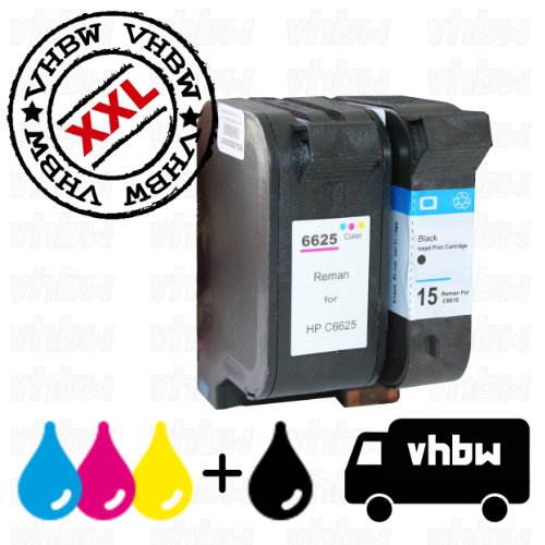 vhbw 2x kompatible Ersatz Tintenpatrone Druckerpatrone Set für Drucker HP DeskJet 810c, 816c, 817c, 825c, 825cvr, 840c, 841c, 842c, 843c, 845c, 845cvr