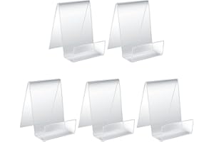 YIPHOMN 5 Piezas Soporte de Acrílico para Libro, Atriles para Libros, Soporte Expositor Transparente para Porta Cartel para Exhibir Libros, Cuadernos, Libros Ilustrados