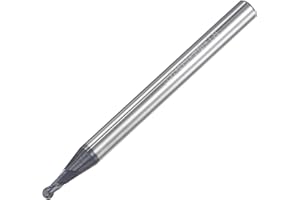 sourcing map Ball Nose End Mill 1mm Tip Radius Solid Carbide AlTiSin Coated CNC Router Bits 2 Flute Spiral Milling Cutter HRC45 with 4mm Shank 50mm (2-inch) Length