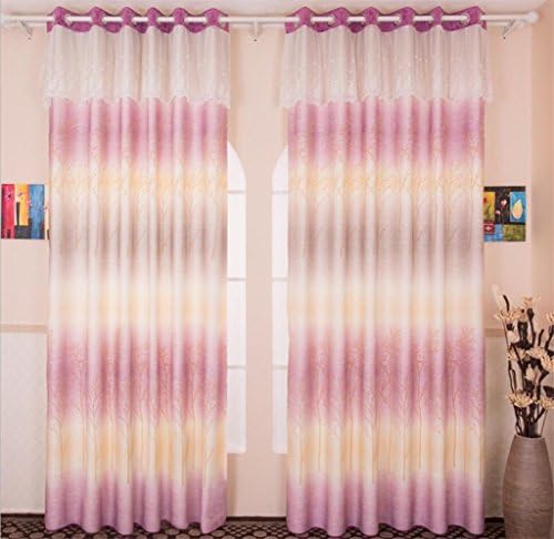 KKLL Flocking Modern minimalist Gradient color Duplex printing Curtains Girls bedroom Living room Blackout Solid Thermal Noise Reducting Pleat Window Drapes Home Decor Duplex printing , 3 , B