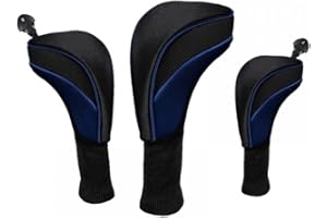 DONGKER Couvre-têtes de Clubs de Golf 3 Pièces,Ensemble de Couvertures de Fer de Golf avec Nouveauté D'étiquette Interchangeable pour Club en Bois