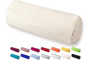 ‎BETIES beties Basic Nackenrollenbezug ca. 15x40 cm Kissenhülle 100% Baumwolle in vielen fröhlichen Uni-Farben (Natur)