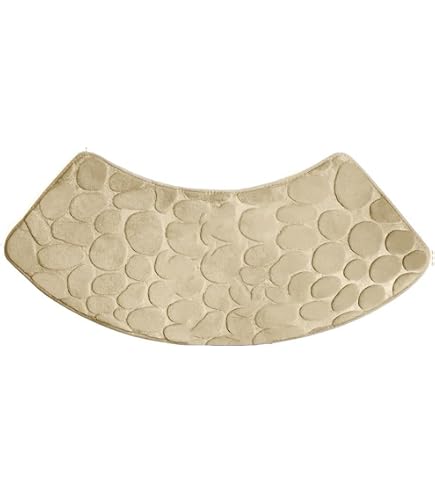 Tapis De Douche Incurvé Antidérapant – Absorbant, Lavable, Pour Salle De Bain D'Angle, Gris/Bleu/Beige, 30x60x100 Cm