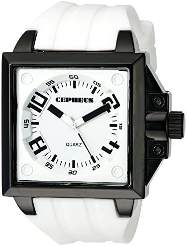 Cepheus Men's Quartz Watch with White Dial Analogue Display and White Silicone Strap CP904-676