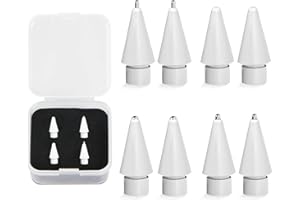 BOBOPACK 8 Pointe Apple Pencil, Plume Haute Sensibilité, Accessoire de Remplacement de la Plume, Plume MéTal RéSistante à l'usure, Compatible avec L'Apple Pencil GéNéRation 1/2 (Blanc).