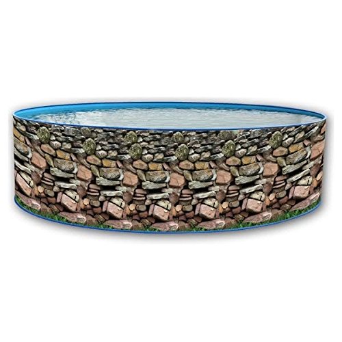 Preisvergleich Produktbild muro promo rund 3,50x0,90m stahlwandpool in steinoptik