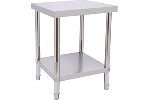 Aangeebone Mesa de Acero Inoxidable 60 x 45 cm Con Ruedas - Mesa de Trabajo Para Cocina, Hotel, Panadería, Lavandería, Restaurantes, Consultorios Médicos, Clínicas Veterinarias