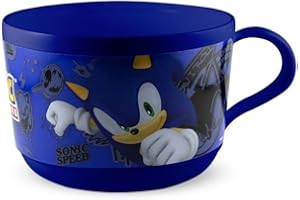 ILS I LOVE SHOPPING Jumbo Tasse Frühstückstasse aus Kunststoff für Mikrowelle mit Griff für Kinder Frühstück BPA-frei SONIC