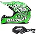 Produktbild WULFSPORT Kinder Flite Motocross Motorradhelm + Kinder Brille Grün XL (53-54cm) Off Road Quad Bike ECE2205 Genehmigt