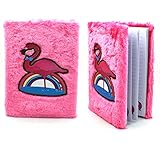 INFInxt Soft Plush Feather Flamingo Lovely Notebook Diary for Girls (Pink)