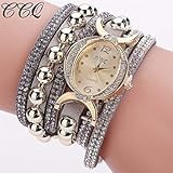 Frauen Uhren,Moeavan Womens Bracelet Watches Lady's Girl's Fashion Rhinestone Beaded Charm Layer Quartz Bracelet Watches on Sale Clearance Lady Watches Female watches Cheap Watches for Women (G)