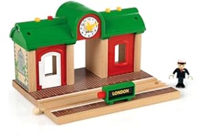 BRIO World - Stazione dei Treni Parlante, Accessorio Pista Trenino, Set Costruzioni in Legno, Compatibile con Tutti i Prodotti BRIO, Giocattolo per Bambini 3+ Anni