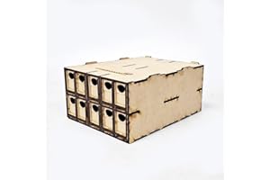 WWS WAR WORLD SCENICS WWScenics The Loco Storage Box for N-Gauge | 10 Drawers | Model Railway MDF Locomotive Case