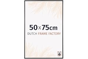 Dutch Frame Factory - Cadre photo 50x75 cm - Noir Mat - Cadre photo en verre Plastique Anti Reflet Verre Acrylique - Cadre 50x75 cm - Easy