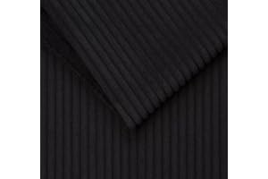 TAPHICEROS Tissu Velours Côtelé, Noir, 100 cm x 142 cm, Au Mètre, Tissus D'ameublement, Tissu Côtelé Épais, Material De Revêtement, Décoratif Pour Meubles Diy Canapé, Housses De Coussin, Vêtements