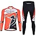 Produktbild SonMo Herren Fahrradbekleidung Set Schutz Radjacke + Fahrradhose Radfahren Jersey Set Langarm Radtrikot Frühling und Sommer mit Sitzpolster Reflektorstreifen Rot M