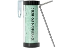 BLAUBODY Portadocumentos de Motocicleta 5x2cm (2025) ✯GARANTÍA DE POR VIDA✯ Soporte para pegatinas de seguro Equipo Accesorio para papel pequeño moto Scooter Ciclomotor Quad Tubo impermeable Redondo Negro Mate