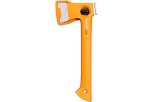 DALYAN Fiskars X-Series X13 Campingaxt, Ultraleicht (480 g), Kopfgewicht 325 g, Länge 33,2 cm, Ideal zum Zerkleinern von Holz für Camping und Wandern, Doppelt gehärteter Stahl/FiberComp, Orange, 1069101