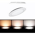 SL Lighting LED Recessed Ceiling Lights 18W CCT Adjustable Round Panel IP54, Circular Downlight Recessed Ceiling Lights, Tri-Colour (Cutout: 200mm, 1800 Lumen – 3K/4K/ 6K), White (CCT-18W-IP54)