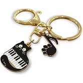 Harmonie de Chats Hediyelik M&uuml;zik ve Kedi Fig&uuml;rl&uuml; Emaye Metal Anahtarlık