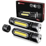 hellste taschenlampe Scheinwerfer und COB Seitlichtes Lampe: Mit Maximale 800 Lumen Handlampe nimmt T6 Lampe, um helles Licht zu bieten. Mit 4 verschiedenen Beleuchtungsmodi Licht können Sie sich perfekt an verschiedene dunkle Umgebungen anpassen, ohne sich Sorgen um Stromausfall, Wandern, Radfahren, Camping oder andere Indoor oder Outdoor Sportarten machen zu müssen