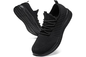 HANANI Mens Trainers Running Walking Shoes Sports Athletic Slip On Sneakers Tennis Jogging Gym Fitness Workout Flat Mesh Casual Fashion Breathable Lightweight Outdoor