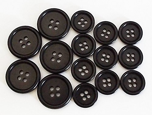 Preisvergleich Produktbild 15 Anzug Knöpfe Echt Steinnuss schwarz 5x20mm 10x15mm