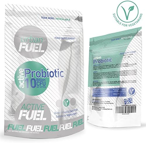 Active Probiotic By Urban Fuel 10 Billion CFUS Source in each serving of Active Probiotics Lactobacillus, Acidophilus - Bacteria For Healthy Digestive System.