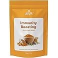 Turmeric Latte | Go-Yogik Turmeric Ginger Herbal Immunity Tea- Detox blend of 9 Super spices, 100g (50 servings), Caffeine Free, Vegan, Unsweetened, Gluten Free.