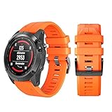 Hunpta@ Armbanduhr Band für Garmin Fenix 5X Plus, Silikon-Schnellverschluss Easy Fit Wristband Ersatz (Orange)