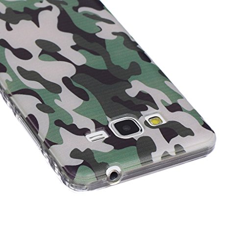 Samsung Galaxy Grand Prime G530 Hülle [Mit gehärtetem Glas-Bildschirmschutz], Grandoin (TM) modische flexible schöne Zeichnung aufgedruckte Muster-stoßabfangende-Gehäuse-Hülle, ausgezeichneter weicher Qualitäts-Silikon-Gummi Extra ultra dünnes buntes TPU Design-schützende Rückseiten-Abdeckungs-Hülle Ideal passend für Samsung Galaxy Grand Prime G530 - 3