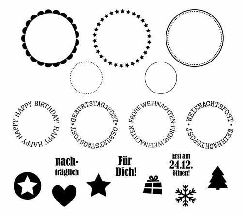 Clear Stamp-Set Stempel-Gummi - Karten-Kunst "Runde Siegel"