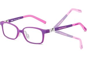 SHEEN KELLY 360 ° Hinges TR90 Lunettes d'ordinateur pour enfants: Lunettes anti-lumière bleue pour filles. Lunettes de protection contre les radiations anti-éblouissement, anti-UV et ordinateur / TV / tablette