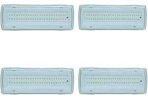 081 Store - 4X Lampada Di Emergenza Con 50 Led Completa Di Incasso E Batteria Luce Bianca 4W [Classe di efficienza energetica A]