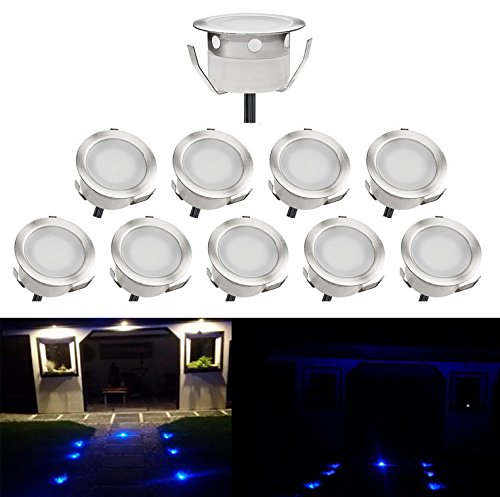 QACA 10er LED Einbauleuchten Bodeneinbaustrahler Außen Wasserdicht IP67 0.6W Ø30mm Treppenstufen Garten Terrasse