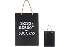 LA DESIRE Slate Hanging Chalk Board, Kitchen Notes Blackboard, Black Chalkboard Signs, A4 Blackboard Paint, Hanging Blackboard Sign, Double Sided Message Board