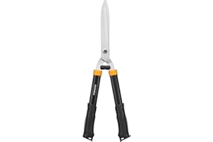 Fiskars Cisaille à haies HS21, Pour tailler les haies et les buissons, Longueur : 59 cm, Lames en acier trempé/Poignée en plastique doux au toucher, Noir/Orange, 1026827