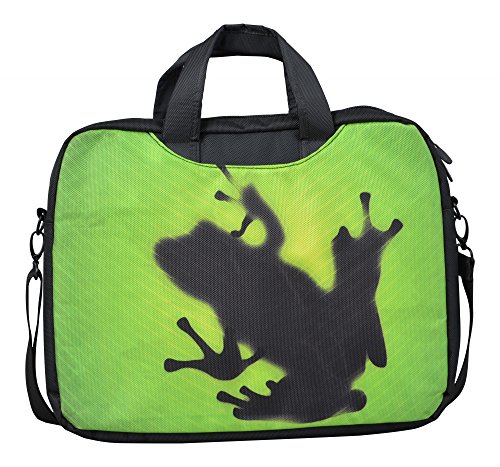 MySleeveDesign bolso maletín bandolera para ordenador portátil 13,3 pulgadas / 14 pulgadas / 15,6 pulgadas / 17,3 pulgadas - VARIOS DISEÑOS - Frog [15]