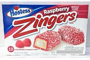 A TASTE OF AMERICA Hostess Raspberry Zingers - 10 Cakes - 380g - American Cakes