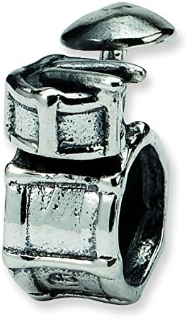 Sterling Silver Polished Antique finish Reflections SimStars Drum Set Bead Charm