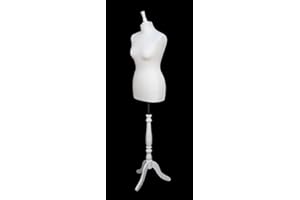 The Shopfitting Shop Mannequin/buste de couture femme de luxe taille 36/38 en bois blanc avec trépied
