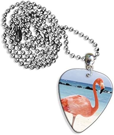 Pink Flamingo Logo Guitar Pick Necklace (GD)