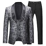 traje hombre moderno 2019 Traje hombre Suit de 3 piezas con cuello Slim Business casual plana con jacquard