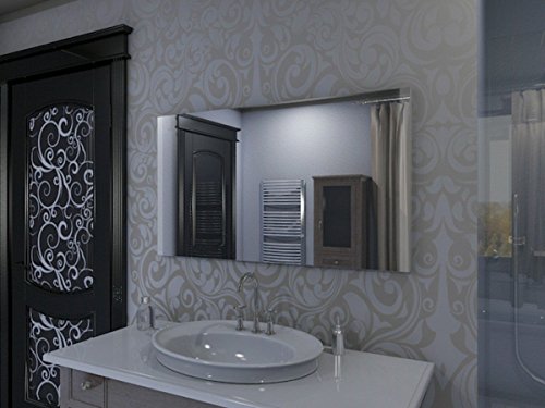 Badspiegel mit Beleuchtung Iona M313L2V: Design Spiegel für Badezimmer, beleuchtet mit LED-Licht, modern – Kosmetik-Spiegel Toiletten-Spiegel Bad Spiegel Wand-Spiegel - 6