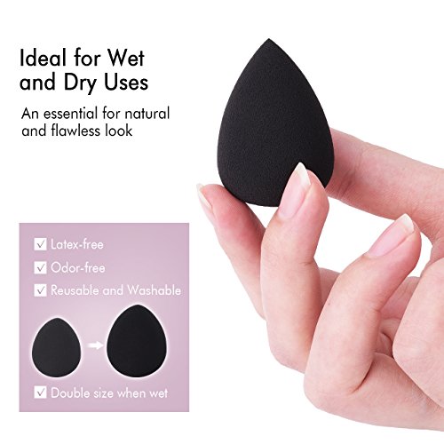 8pcs Make-up Pinselset & Gesichtsschwamm, Omorc Professioneller Kosmetik Set Satz Synthetisches Haar Pinselset Anzüge Gesichtspinsel Augenbrauen Schatten Cosmetic Foundation Concealer Bürsten für Berufsverfassungs oder Ausgangsgebrauch-Silber - 6