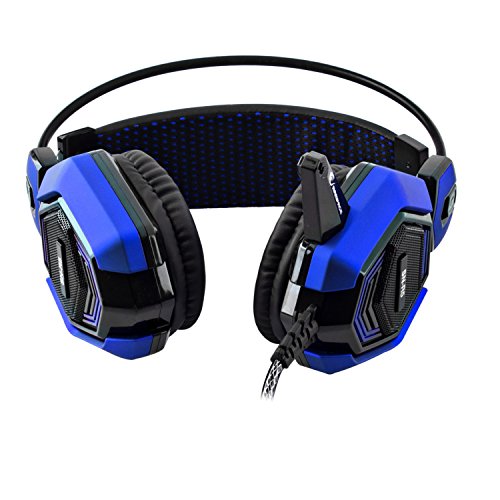 Rampage SN-R5 Stereo Gaming-Headset Gaming-Headset Mikrofon Kopfhörer PC (Blau) - 4