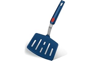 Tenta Kitchen Silicone Spatula Pancake Slotted Spatulas, Spatulas for Cooking, 600°F Heat Resistant Kitchen Turner Nonstick Spatula, Ideal for Fish Slice, Pancakes - Blue