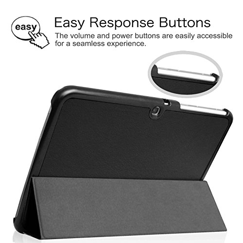 Fintie Samsung Galaxy Tab 4 10.1 Hülle Case – Ultra Schlank Superleicht Ständer Smart Shell Cover Schutzhülle Etui Tasche mit Auto Schlaf / Wach Funktion für Samsung Galaxy Tab 4 10.1 SM-T530 SM-T535 (nicht geeignet für Samsung Galaxy Tab 3 10.1), Schwarz - 7