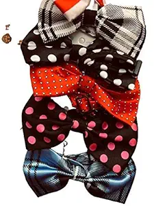 PSK PET MART Bows Dog Bowtie for Dogs and Cats (Punchy Polka) (Small & Medium Size Dogs) Color May Vary (Pack of 2)